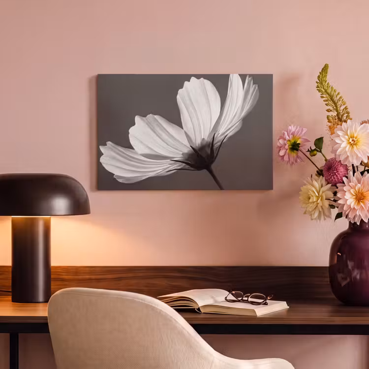 Canvas schilderij - Bloem - Minimalistisch - Zwart - Wit — 4