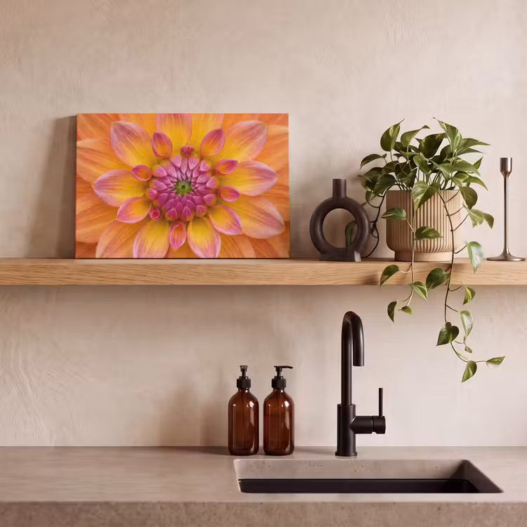 Canvas schilderij - Dahlia - Bloem - Oranje — 3