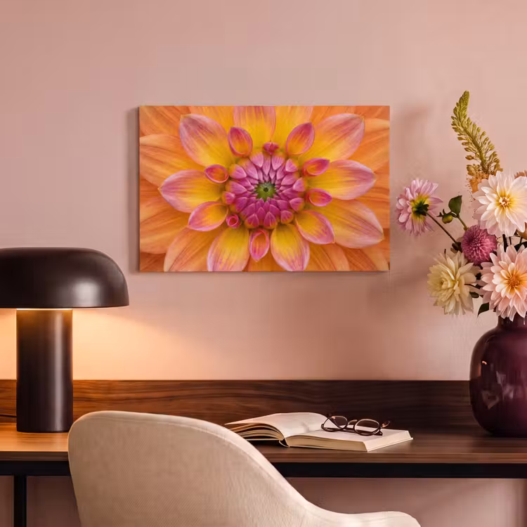 Canvas schilderij - Dahlia - Bloem - Oranje — 4