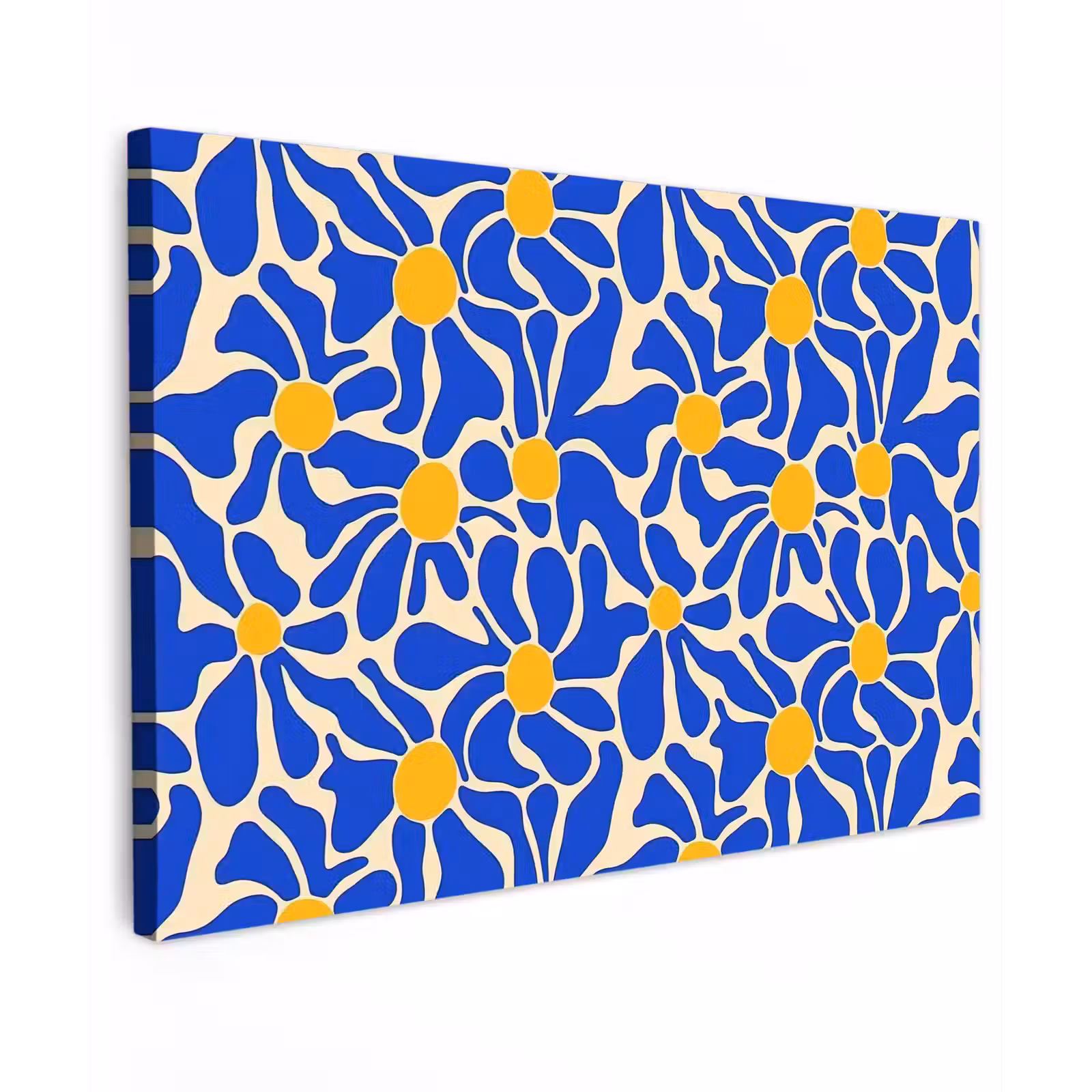 Canvas schilderij - Abstract - Bloem - Blauw — 1