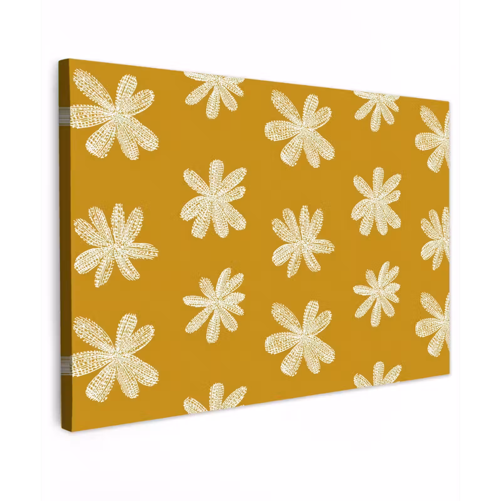Canvas schilderij - Bloem - Speels - Okergeel — 1