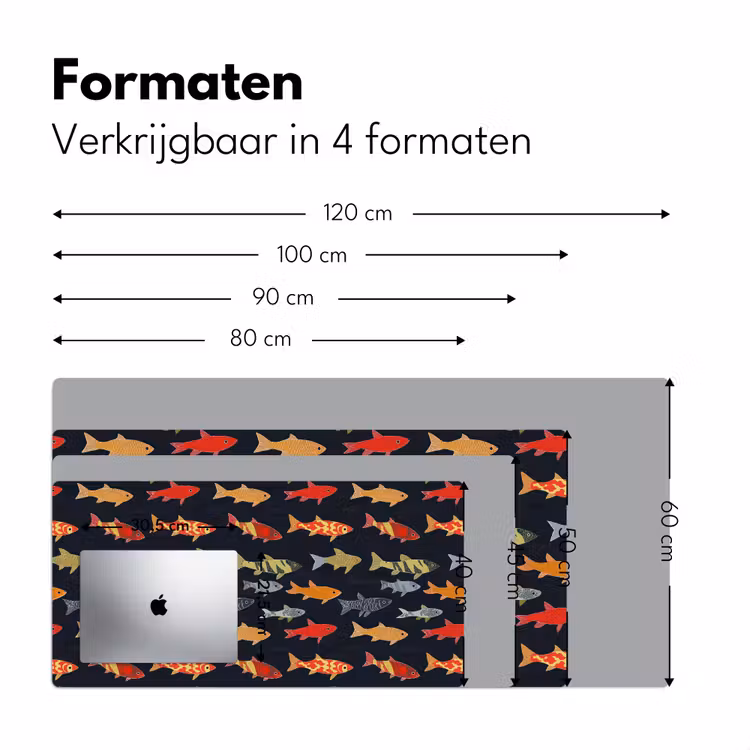 Bureau onderlegger - Vissen - Patroon - Kleurrijk — 8