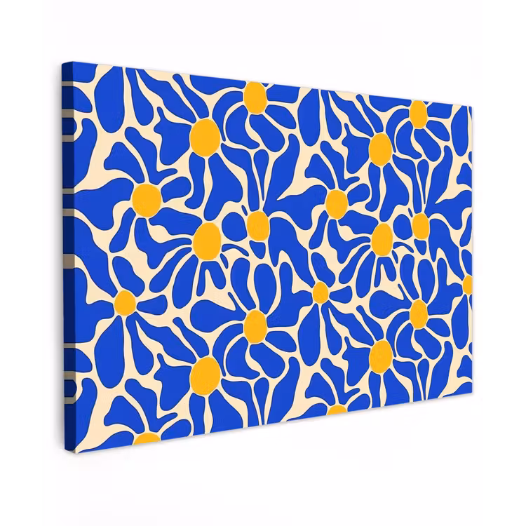 Canvas schilderij - Abstract - Bloem - Blauw — 1