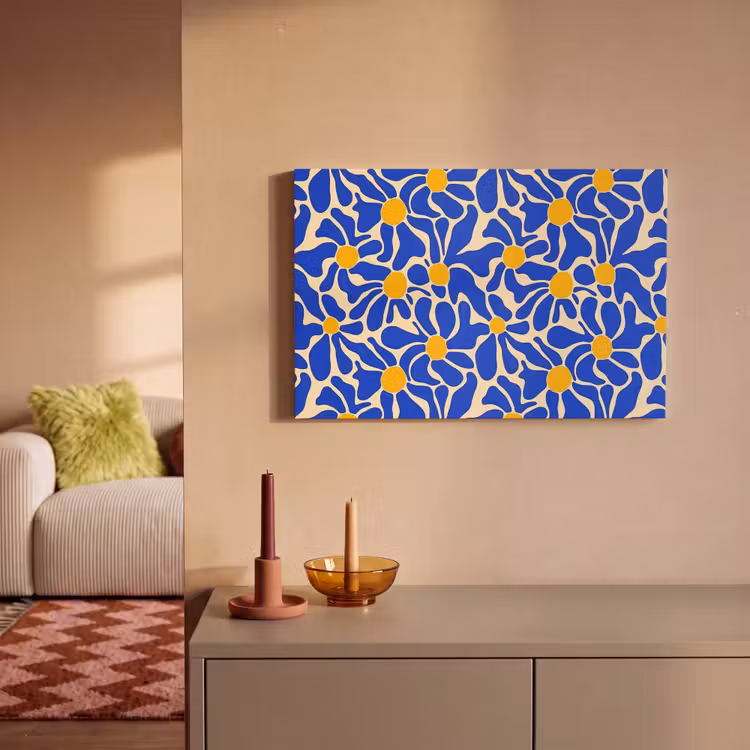 Canvas schilderij - Abstract - Bloem - Blauw — 2