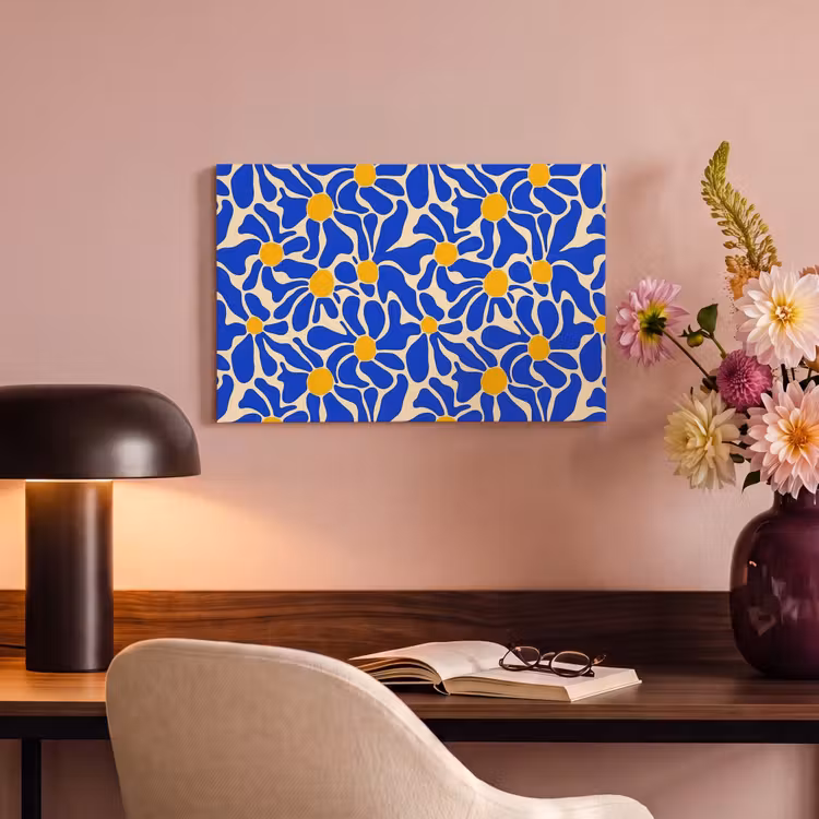 Canvas schilderij - Abstract - Bloem - Blauw — 4