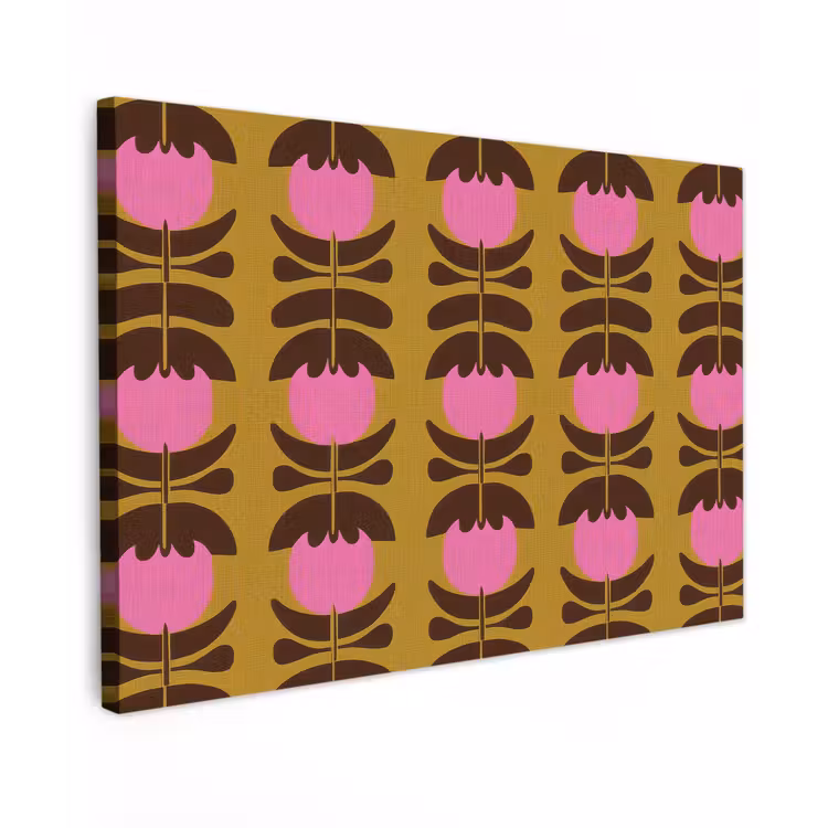 Canvas schilderij - Abstract - Bloemen - Roze — 1