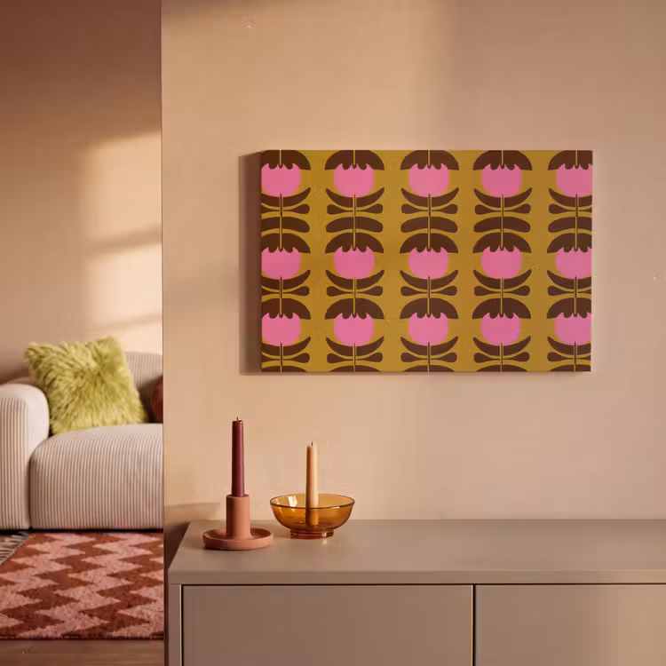 Canvas schilderij - Abstract - Bloemen - Roze — 2