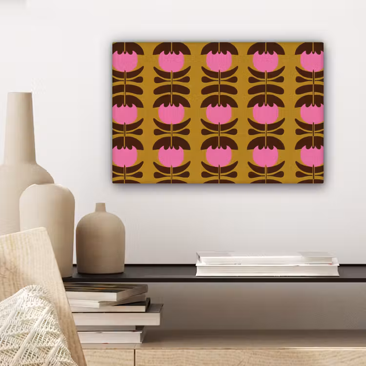 Canvas schilderij - Abstract - Bloemen - Roze — 5