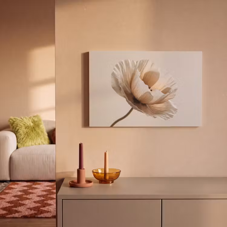 Canvas schilderij - Bloem - Beige - Crème — 2