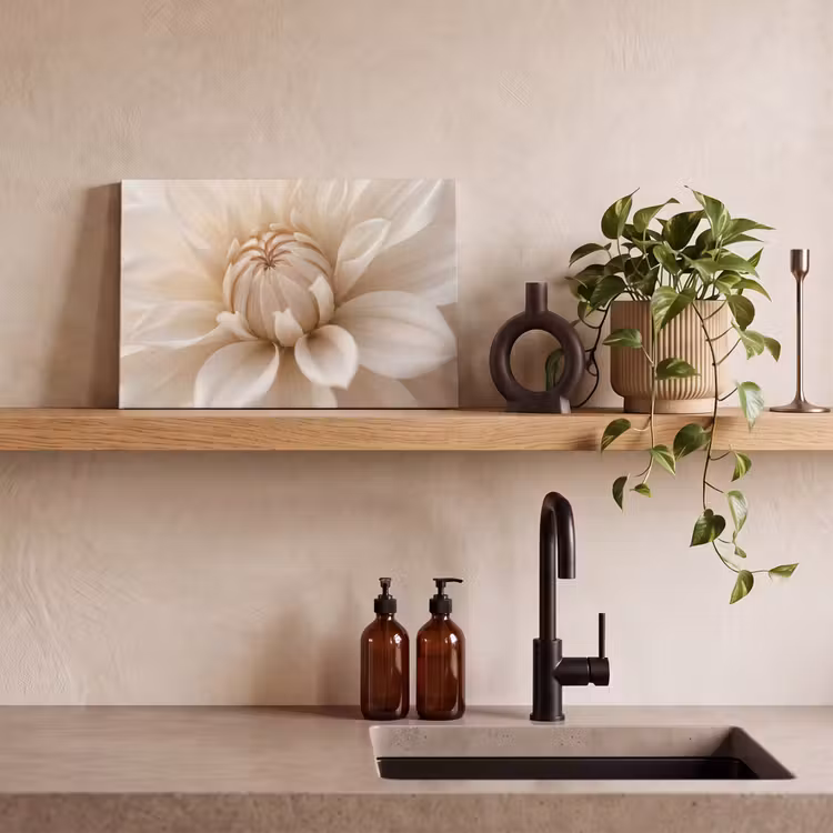 Canvas schilderij - Bloem - Dahlia - Wit — 3