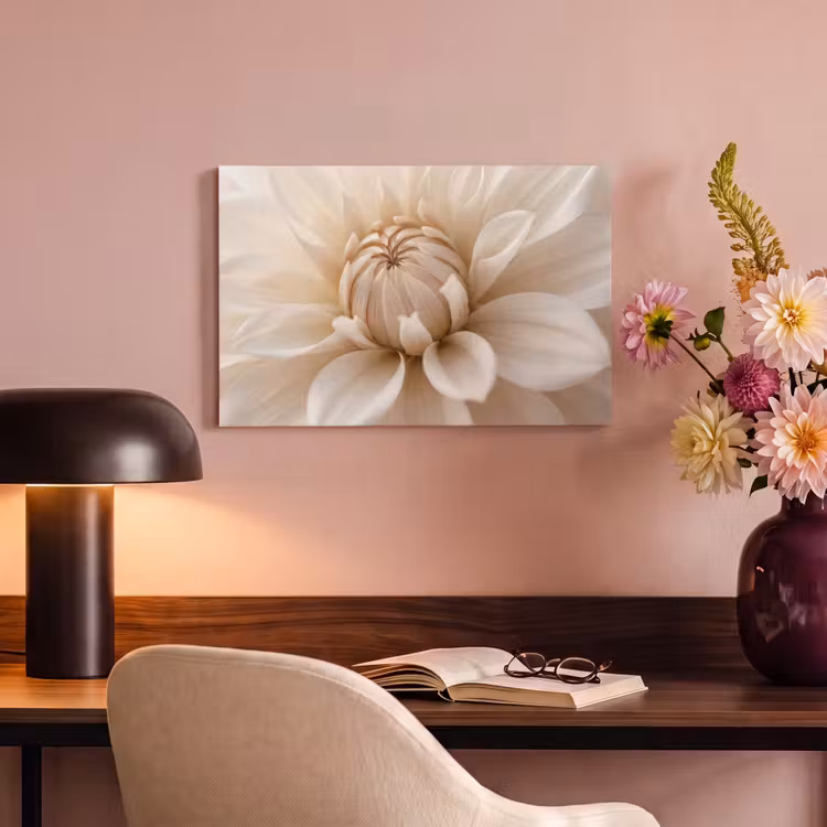 Canvas schilderij - Bloem - Dahlia - Wit — 4