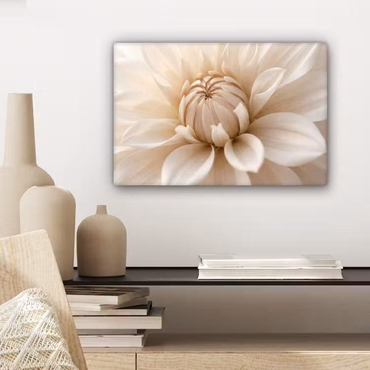 Canvas schilderij - Bloem - Dahlia - Wit — 5