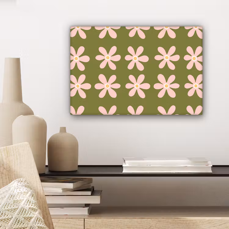 Canvas schilderij - Bloem - Modern - Groen — 5