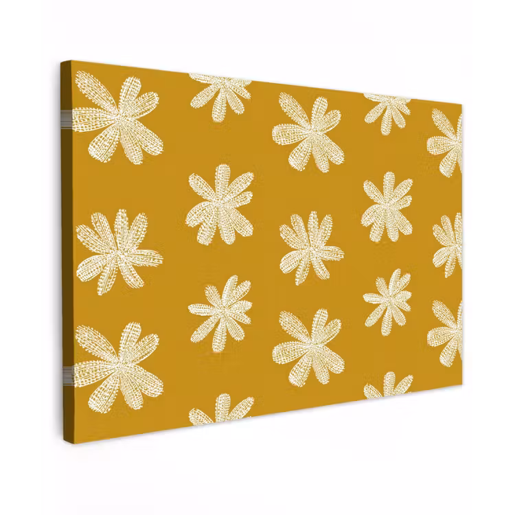 Canvas schilderij - Bloem - Speels - Okergeel — 1