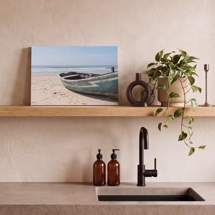 Canvas schilderij - Boot - Zandstrand - Zee — 3