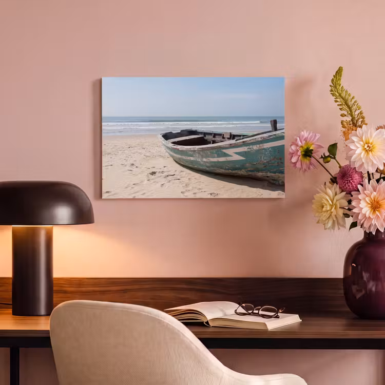 Canvas schilderij - Boot - Zandstrand - Zee — 4