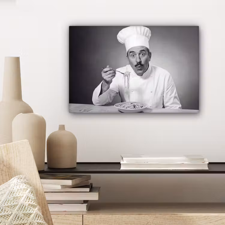 Canvas schilderij - Chef - Spaghetti - Pasta — 5