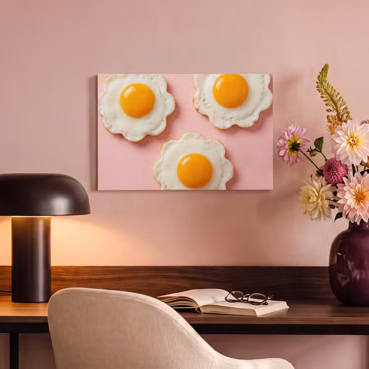 Canvas schilderij - Eieren - Bloem - Roze — 4