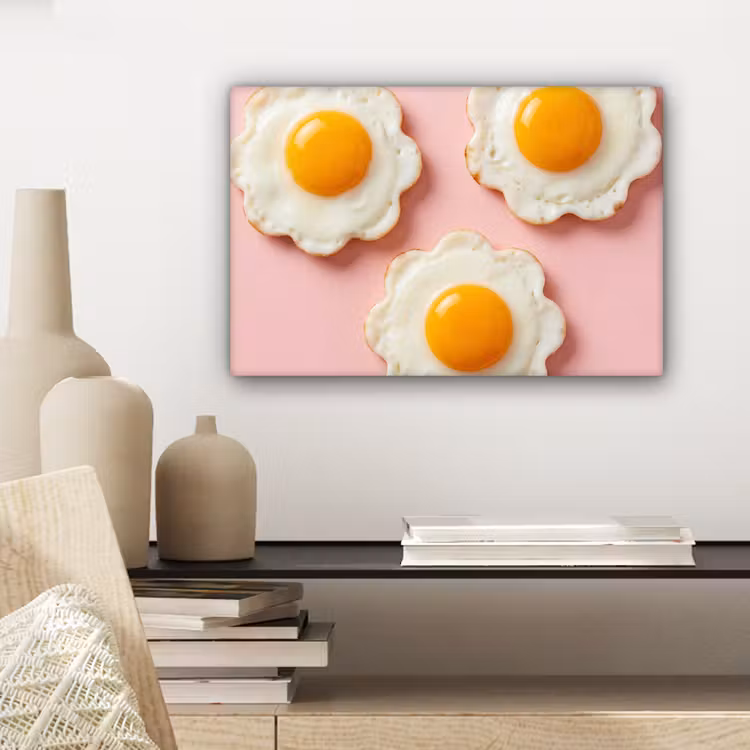 Canvas schilderij - Eieren - Bloem - Roze — 5