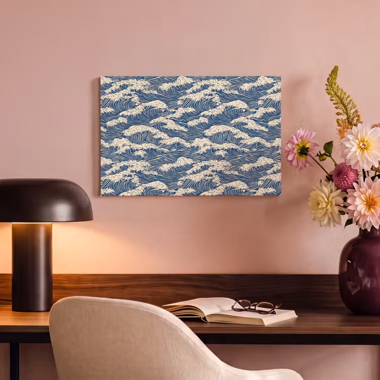Canvas schilderij - Golven - Klassiek - Blauw — 4