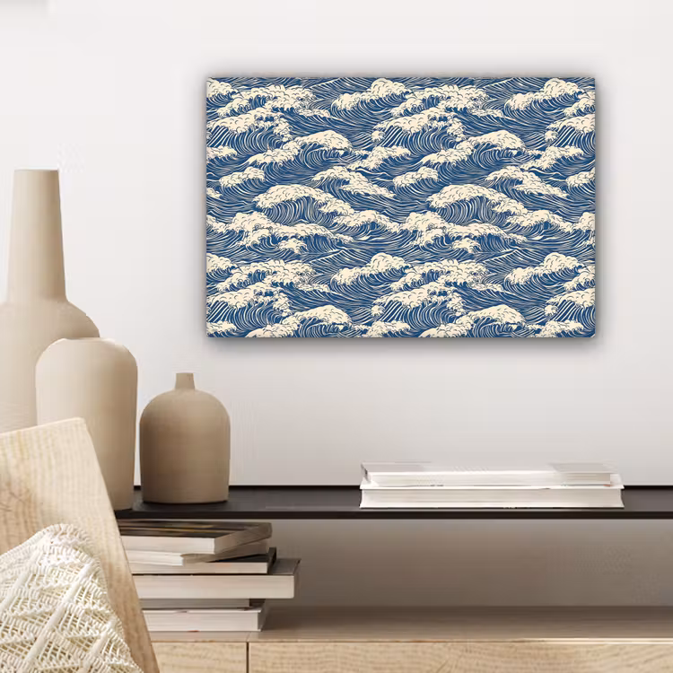 Canvas schilderij - Golven - Klassiek - Blauw — 5