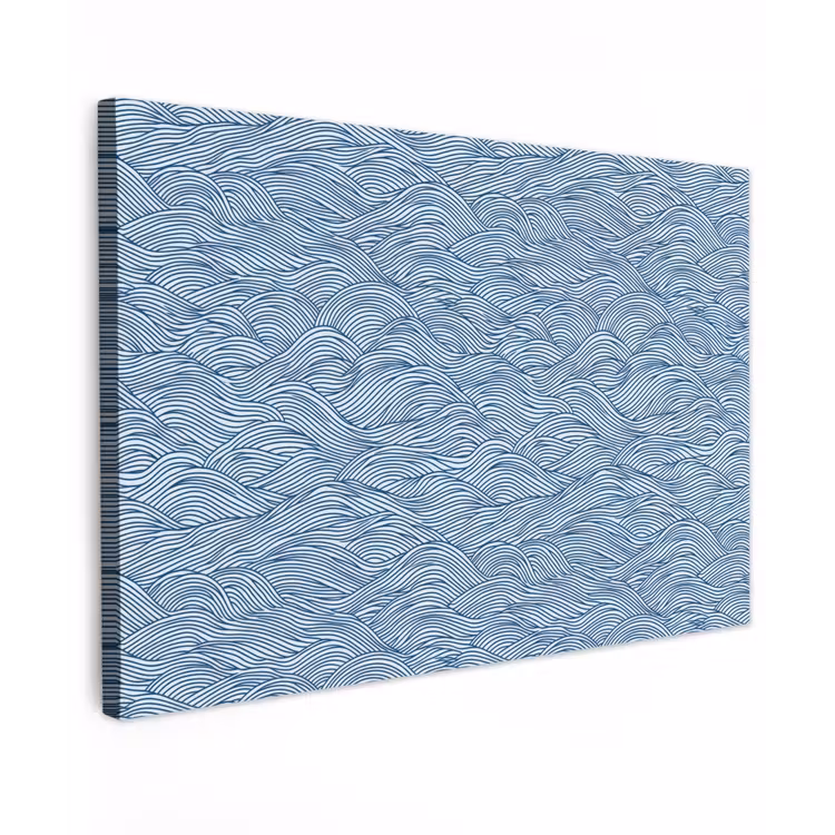 Canvas schilderij - Golven - Ritmisch - Blauw — 1