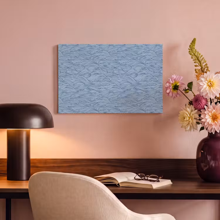 Canvas schilderij - Golven - Ritmisch - Blauw — 4