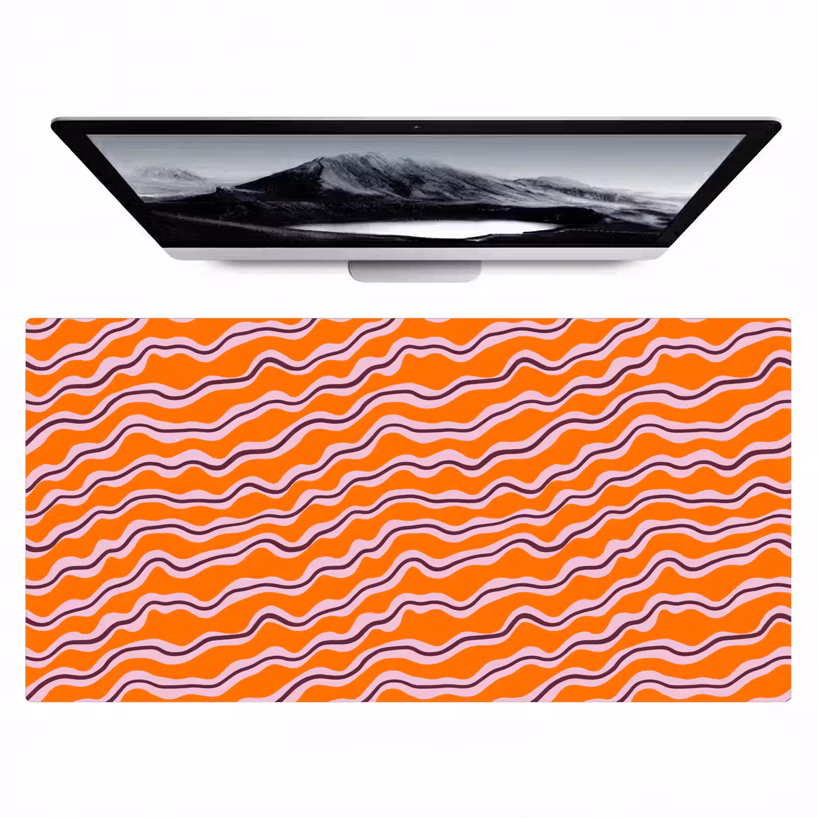 Bureau onderlegger - Retro - Golvend - Oranje — 1