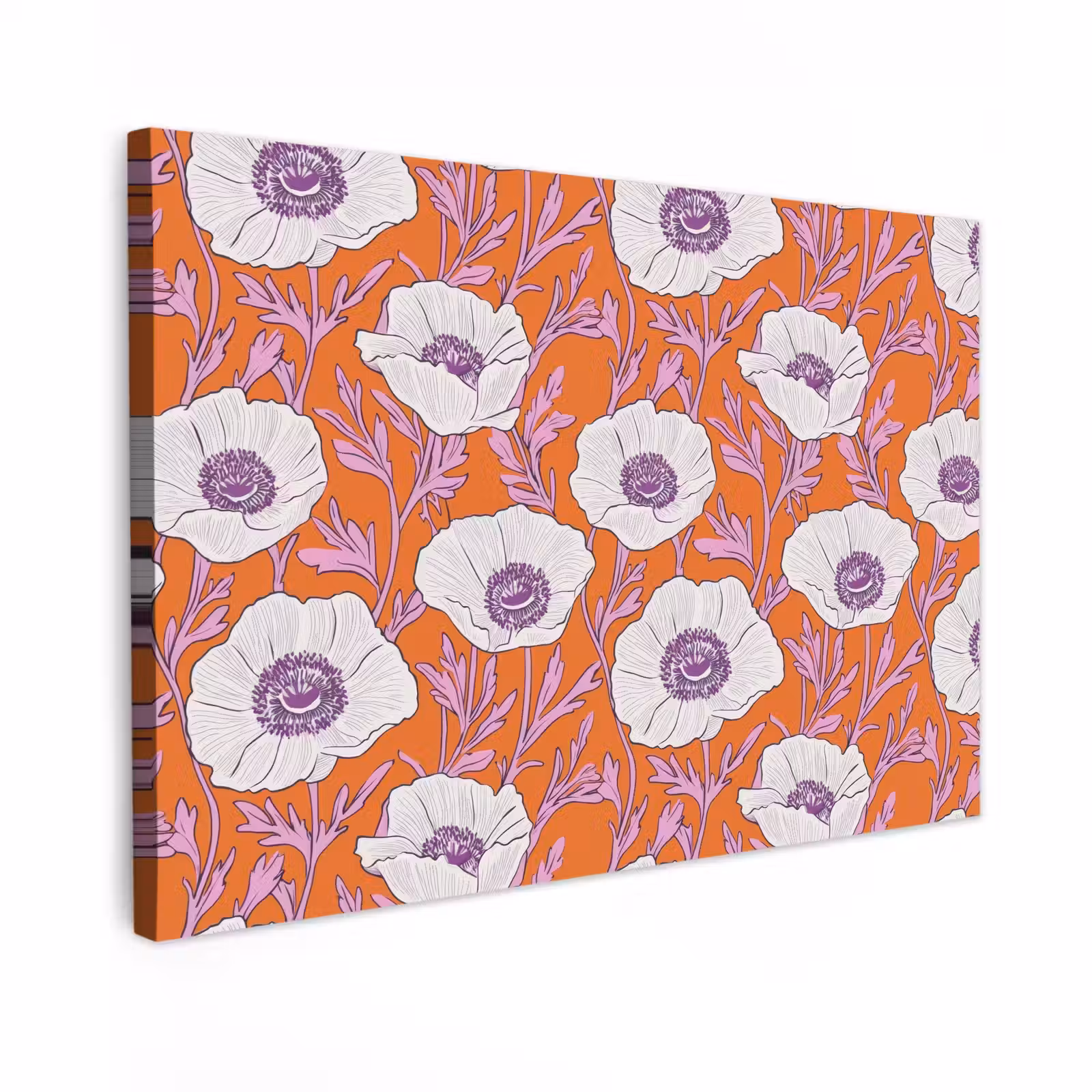 Canvas schilderij - Bloemen - Grafisch - Oranje — 1