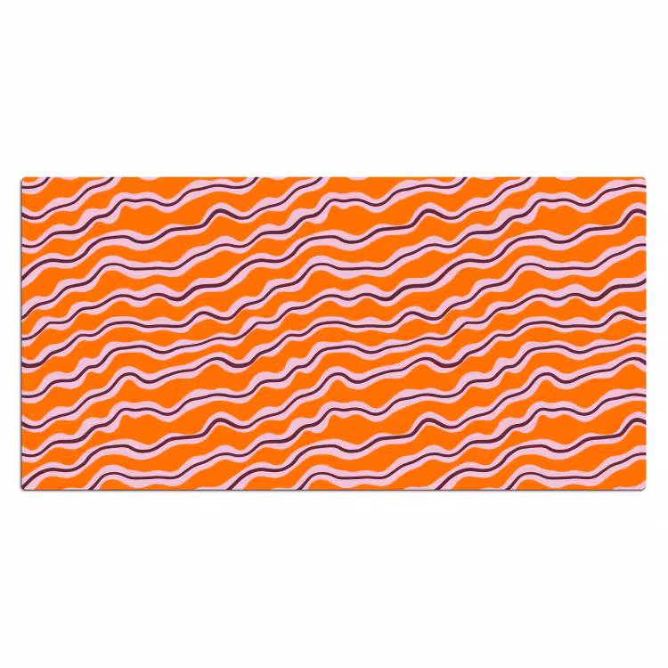 Bureau onderlegger - Retro - Golvend - Oranje — 2