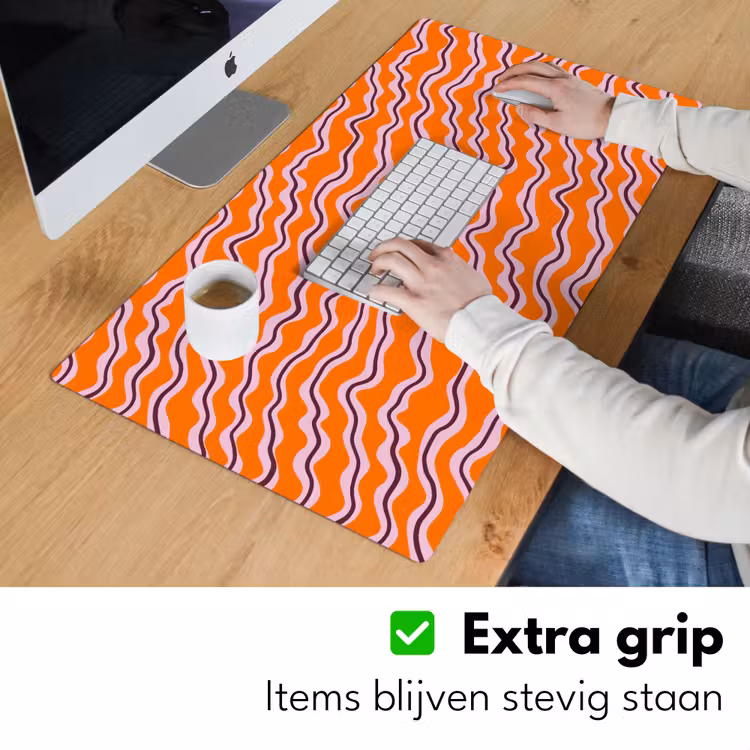 Bureau onderlegger - Retro - Golvend - Oranje — 6