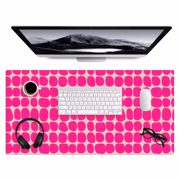Bureau onderlegger - Stippen - Patroon - Roze — 4