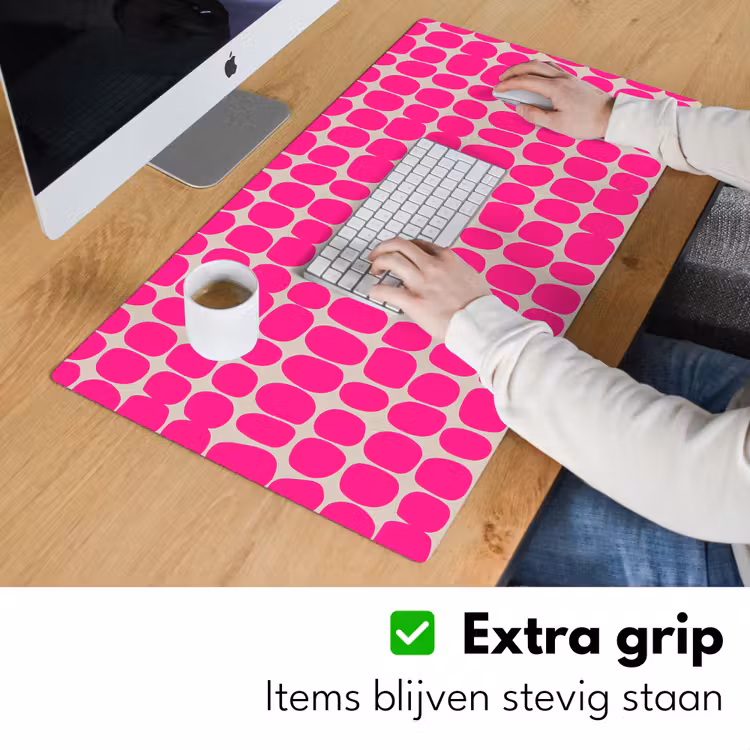 Bureau onderlegger - Stippen - Patroon - Roze — 6