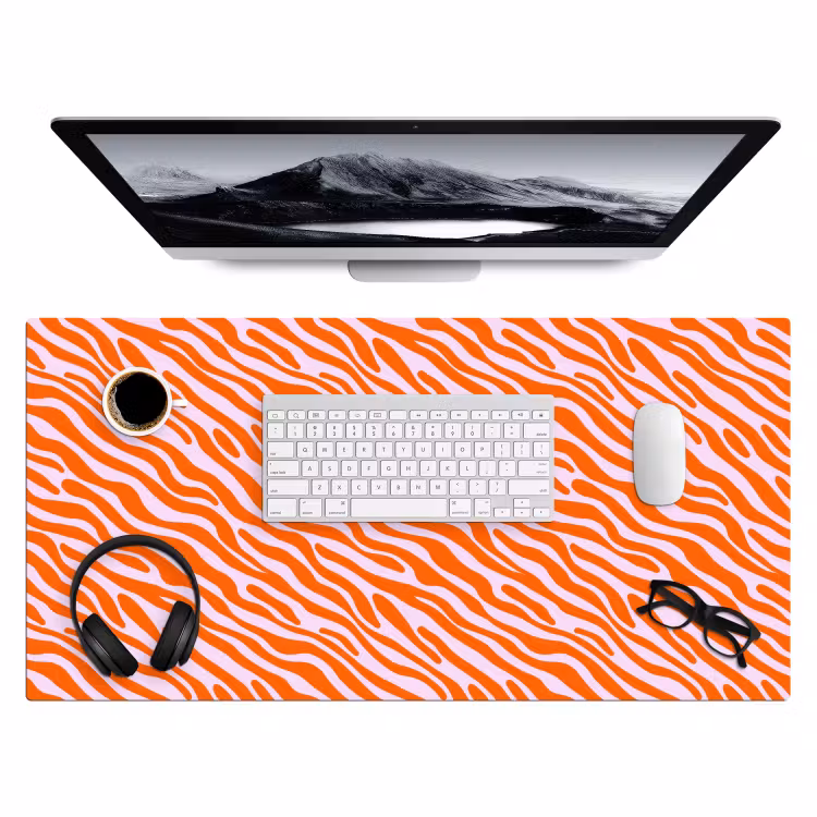 Bureau onderlegger - Strepen - Dynamisch - Oranje — 4