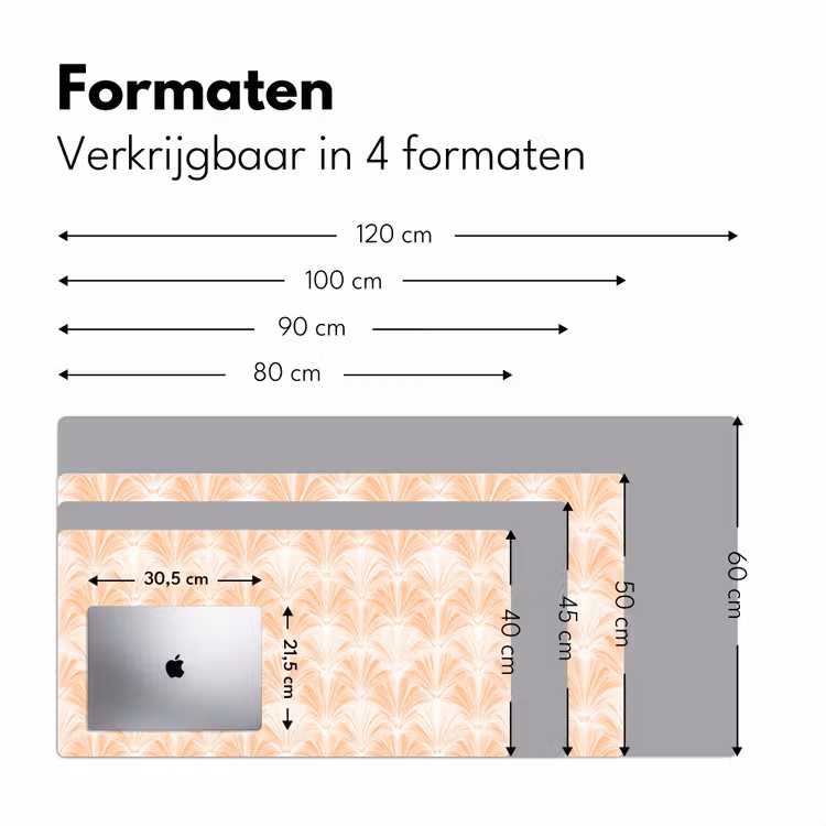 Bureau onderlegger - Waaier - Patroon - Perzik — 8