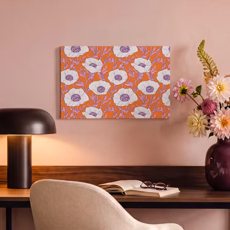 Canvas schilderij - Bloemen - Grafisch - Oranje — 4
