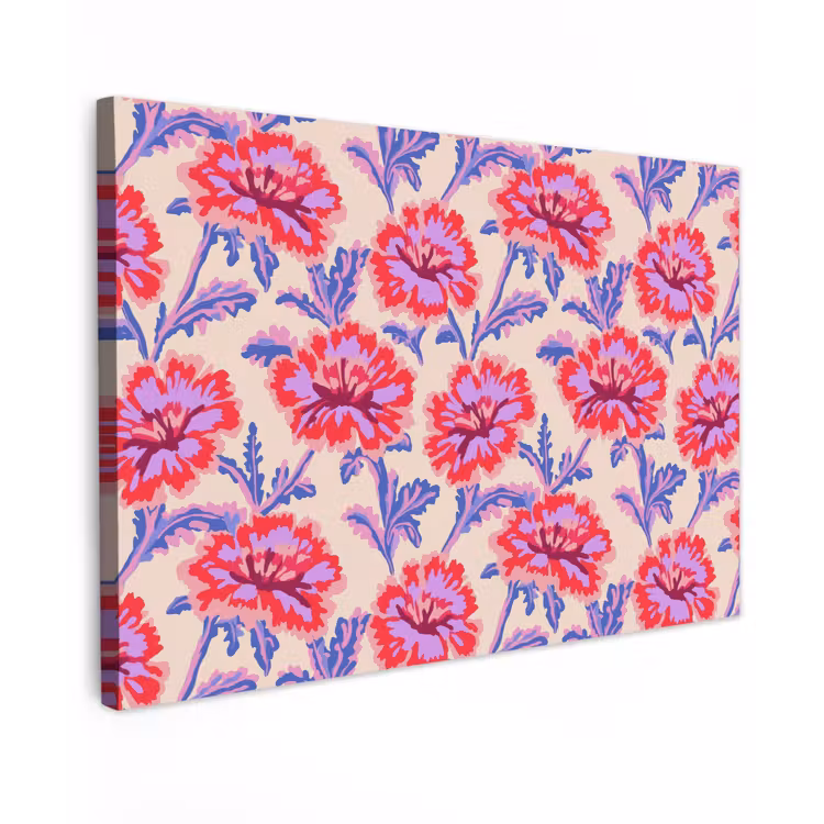 Canvas schilderij - Bloemen - Patroon - Meerkleurig — 1