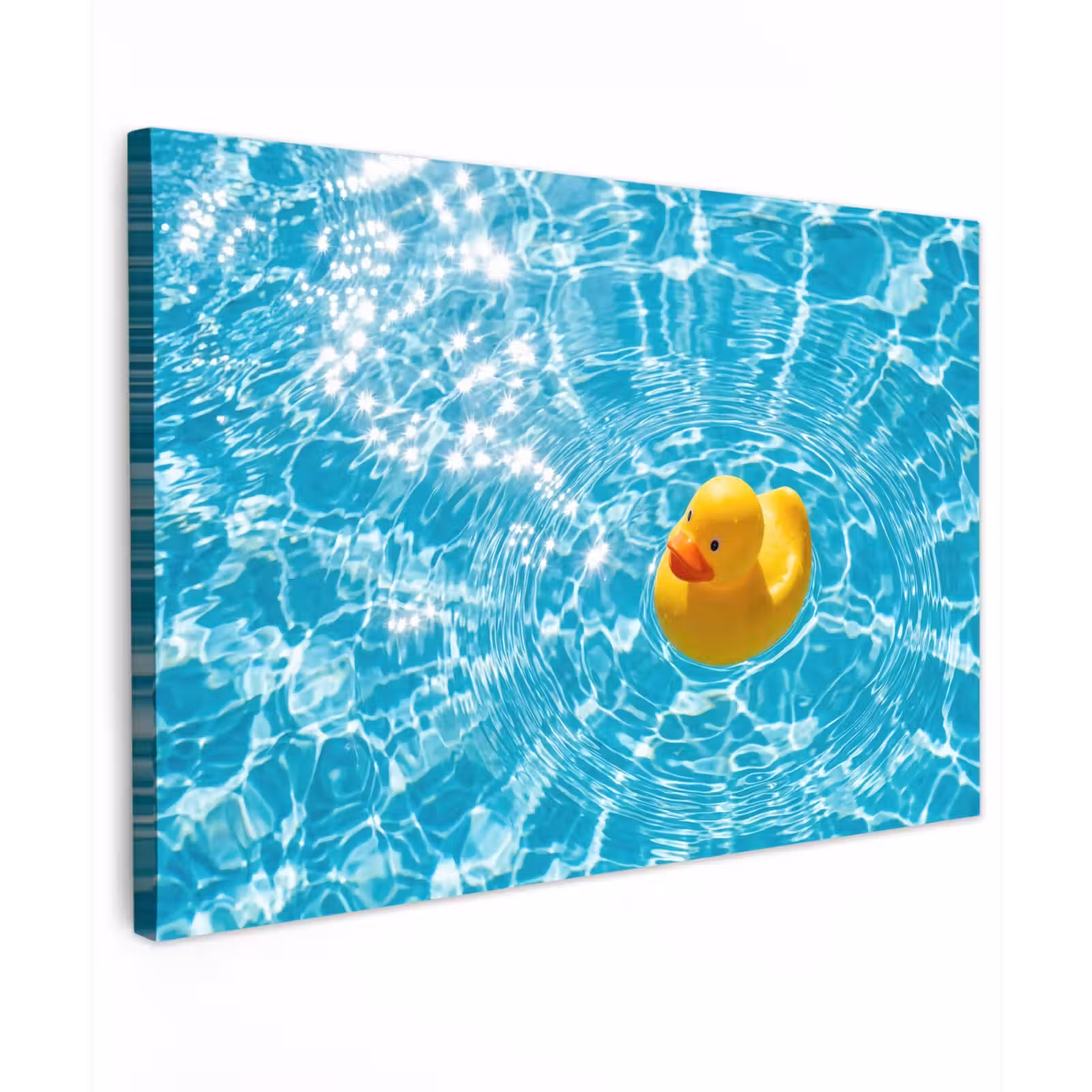 Canvas schilderij - Badeend - Dobberen - Blauw — 1