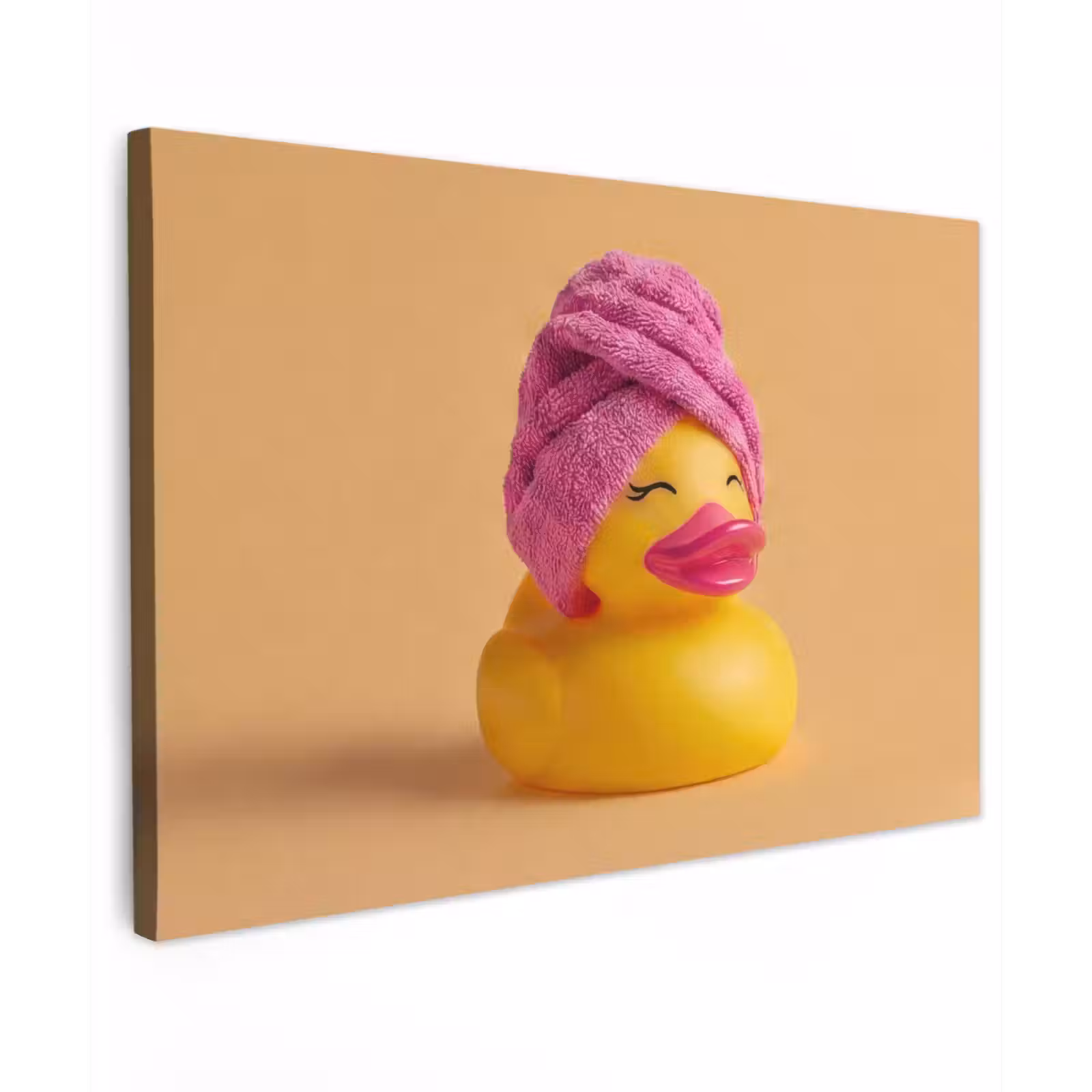 Canvas schilderij - Badeend - Handdoek - Kleurrijk — 1