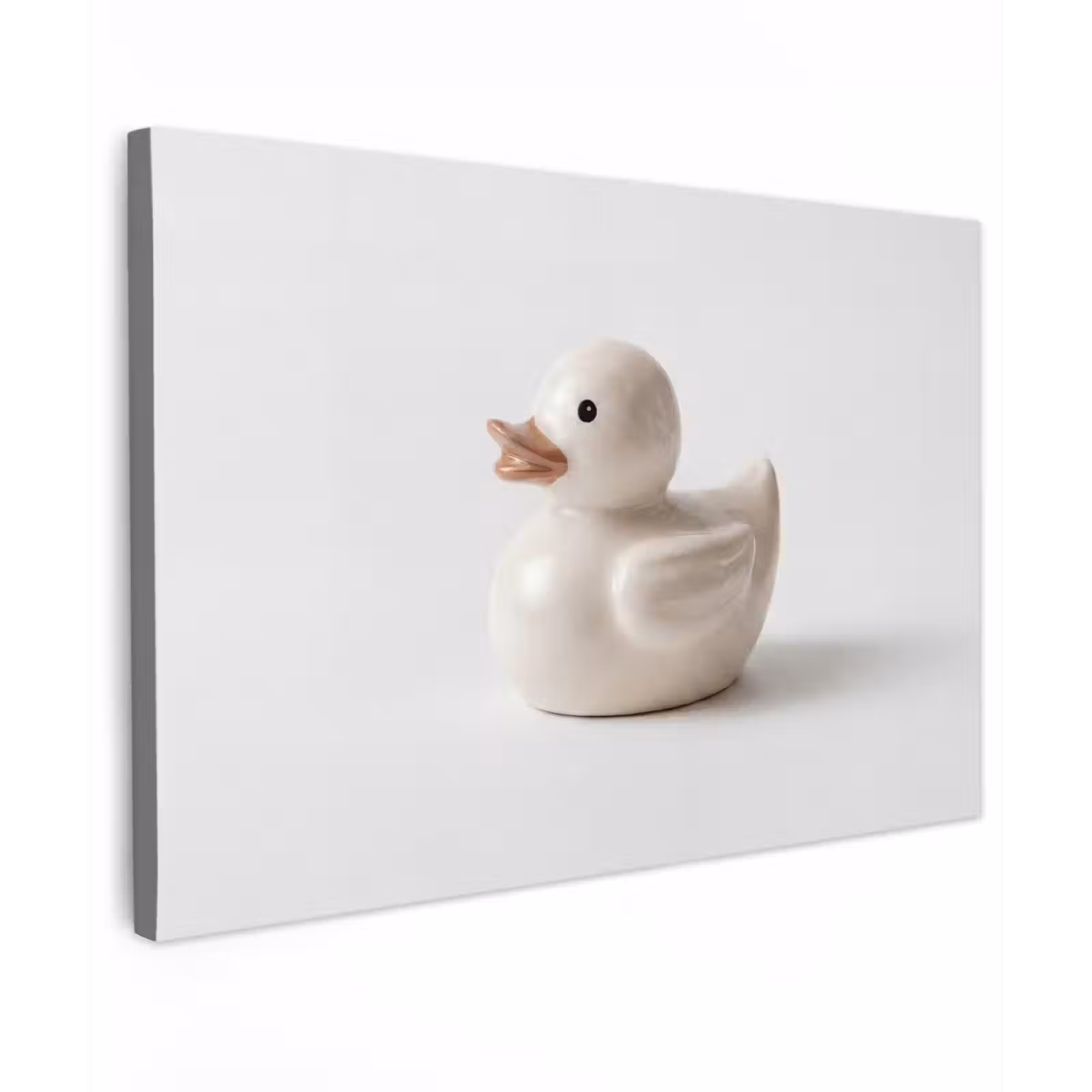 Canvas schilderij - Badeend - Minimalistisch - Wit — 1