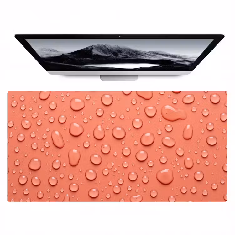 Bureau onderlegger - Water - Druppels - Roze — 1