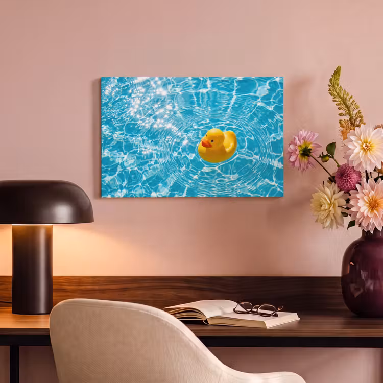 Canvas schilderij - Badeend - Dobberen - Blauw — 4