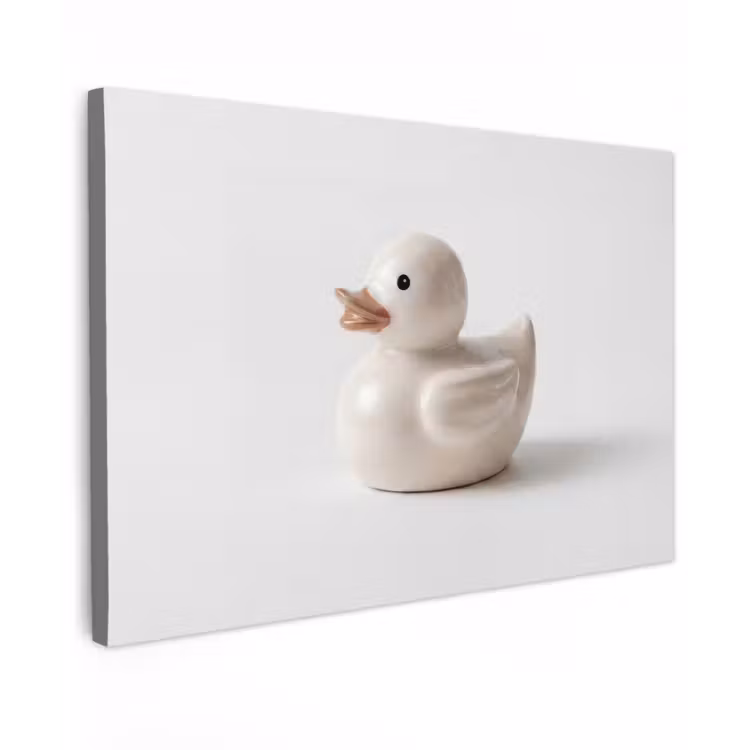 Canvas schilderij - Badeend - Minimalistisch - Wit — 1