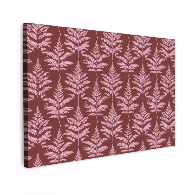 Canvas schilderij - Blad - Patroon - Paars — 1
