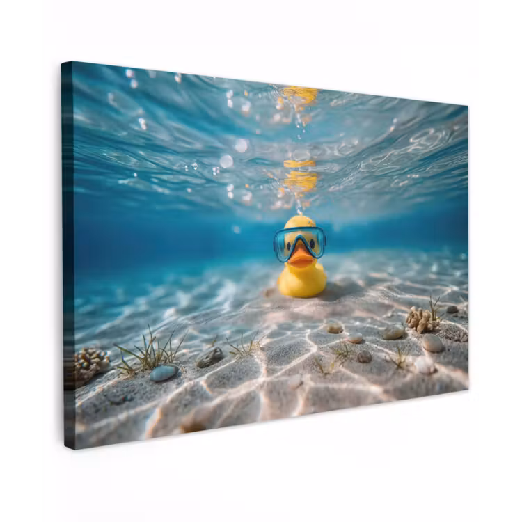 Canvas schilderij - Duikbril - Eend - Water — 1