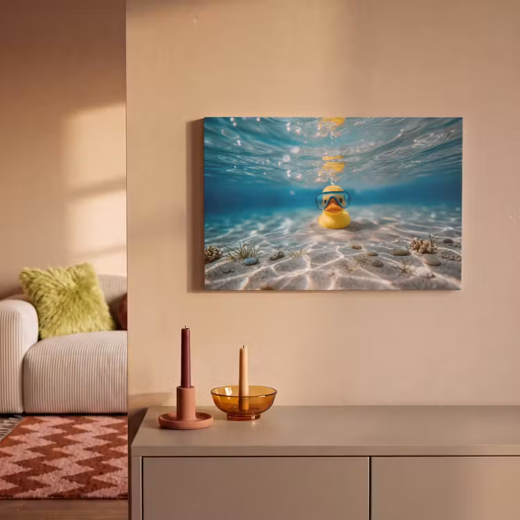 Canvas schilderij - Duikbril - Eend - Water — 2