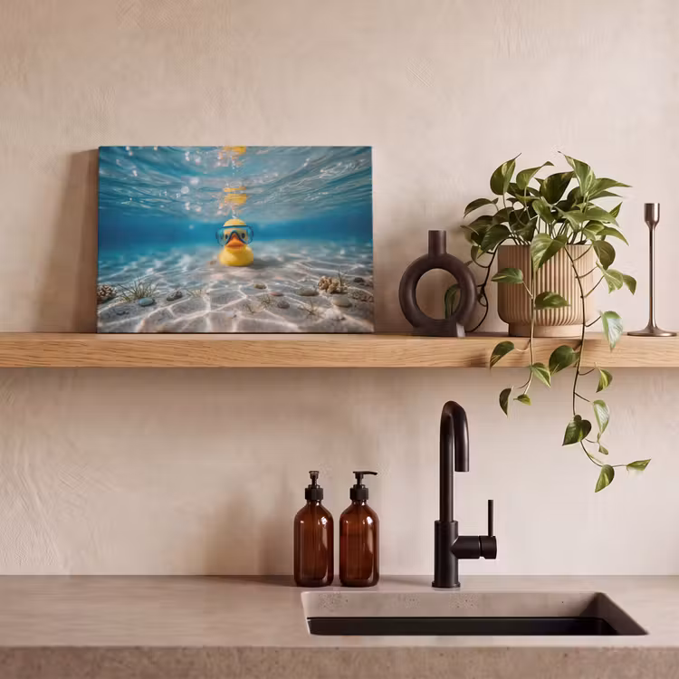 Canvas schilderij - Duikbril - Eend - Water — 3