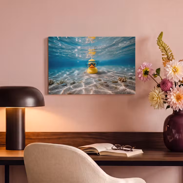 Canvas schilderij - Duikbril - Eend - Water — 4