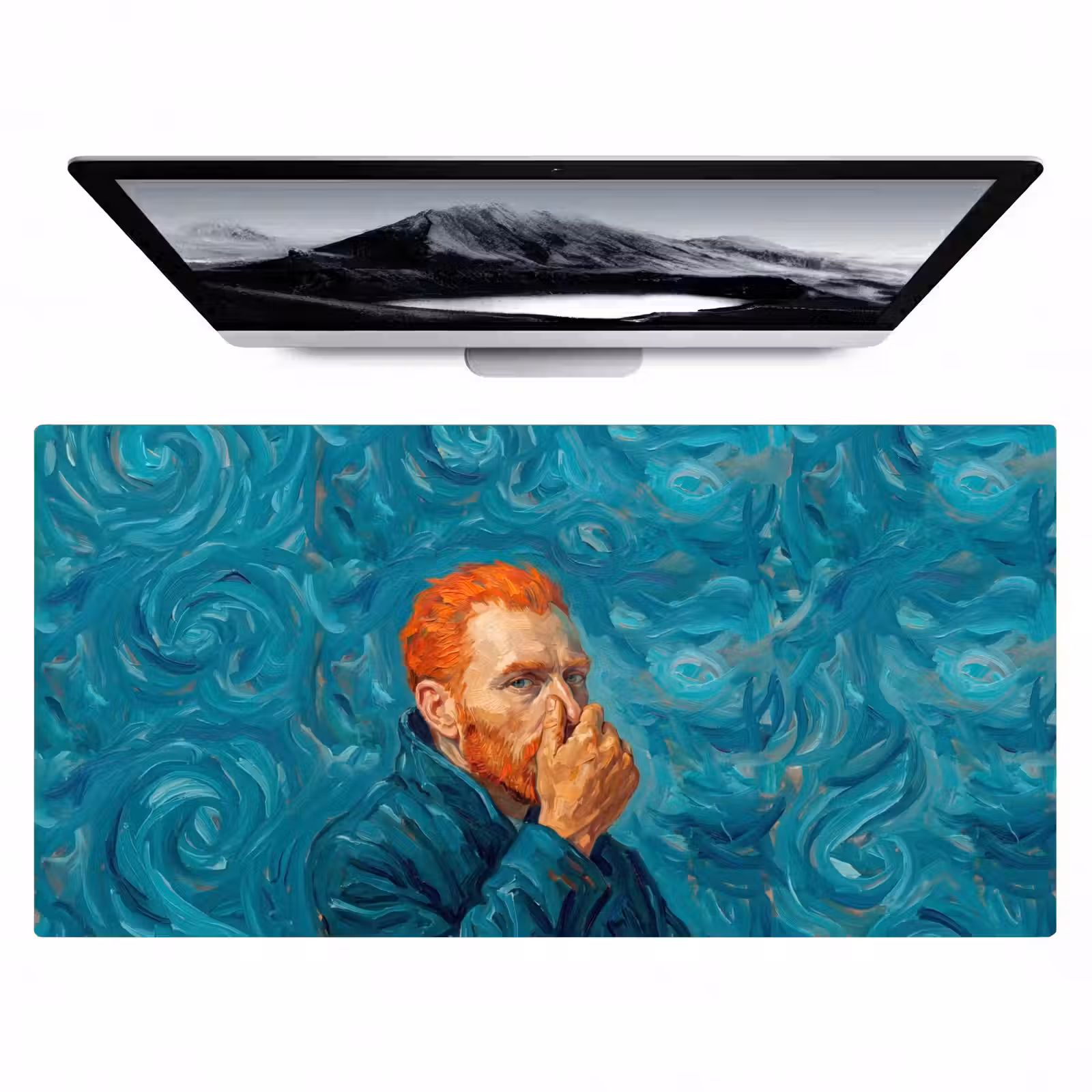 Bureau onderlegger - Portret - Klassiek - Blauw — 1