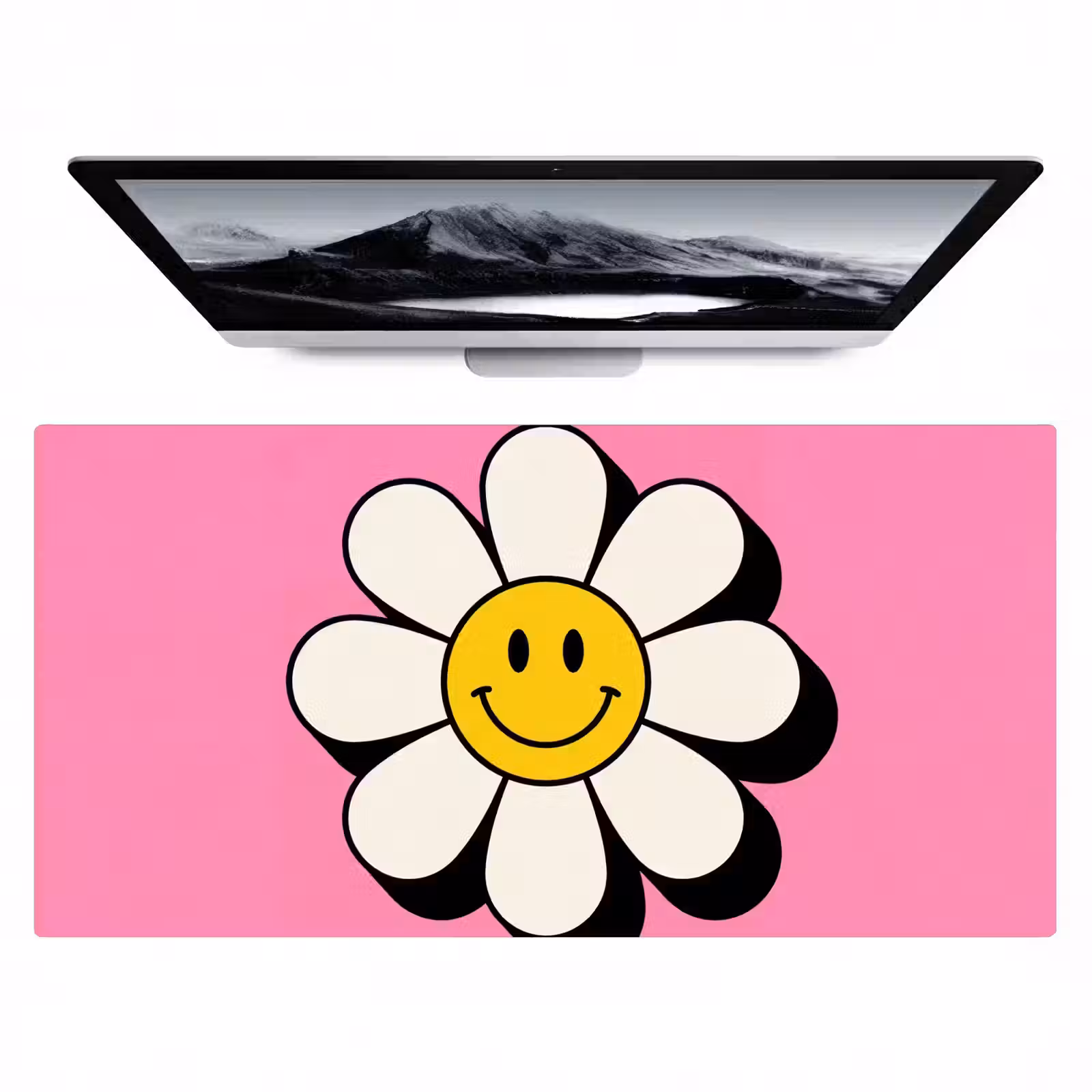 Bureau onderlegger - Smiley - Bloem - Roze — 1
